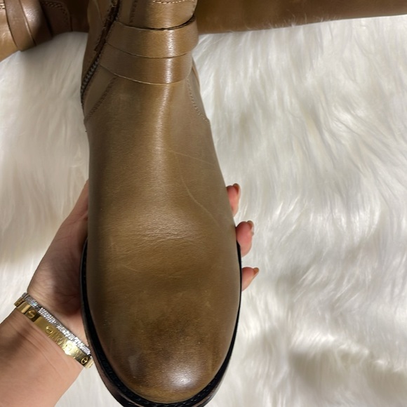 Frye Melissa belted tall boots in dark taupe - Picture 8 of 8